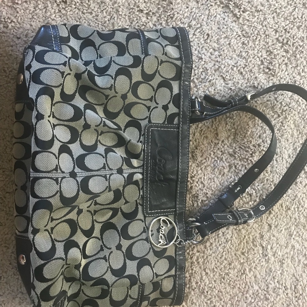 Black/grey coach purse